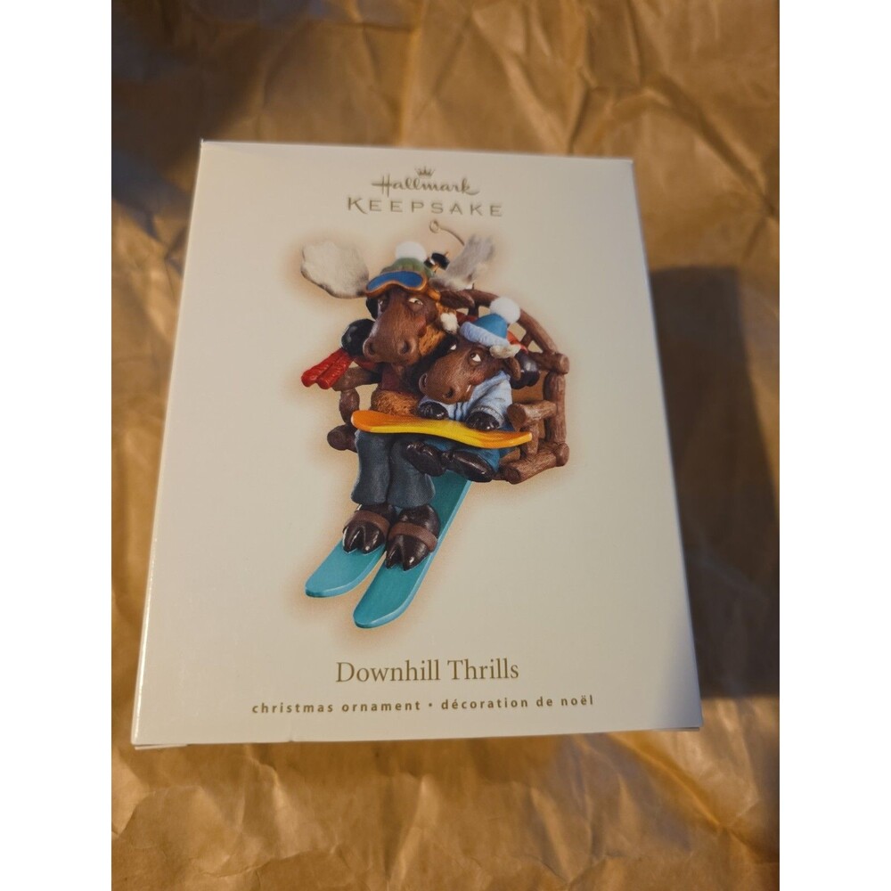 Hallmark Moose Ski Lift, DOWNHILL THRILLS Christmas Ornament